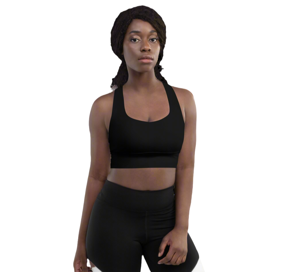 Black longline sports bra shop